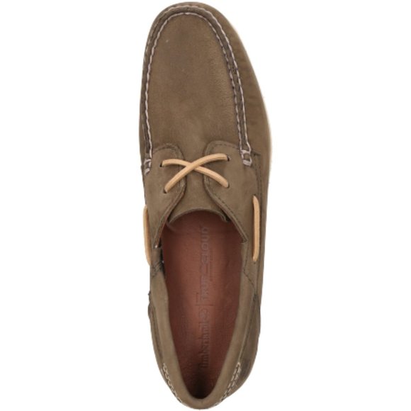TIMBERLAND  MEN\'S ATLANTIS BREAK LEATHER BOAT SHOES OLIVE NUBUCK A2HZ9 ALL SIZES main image 9